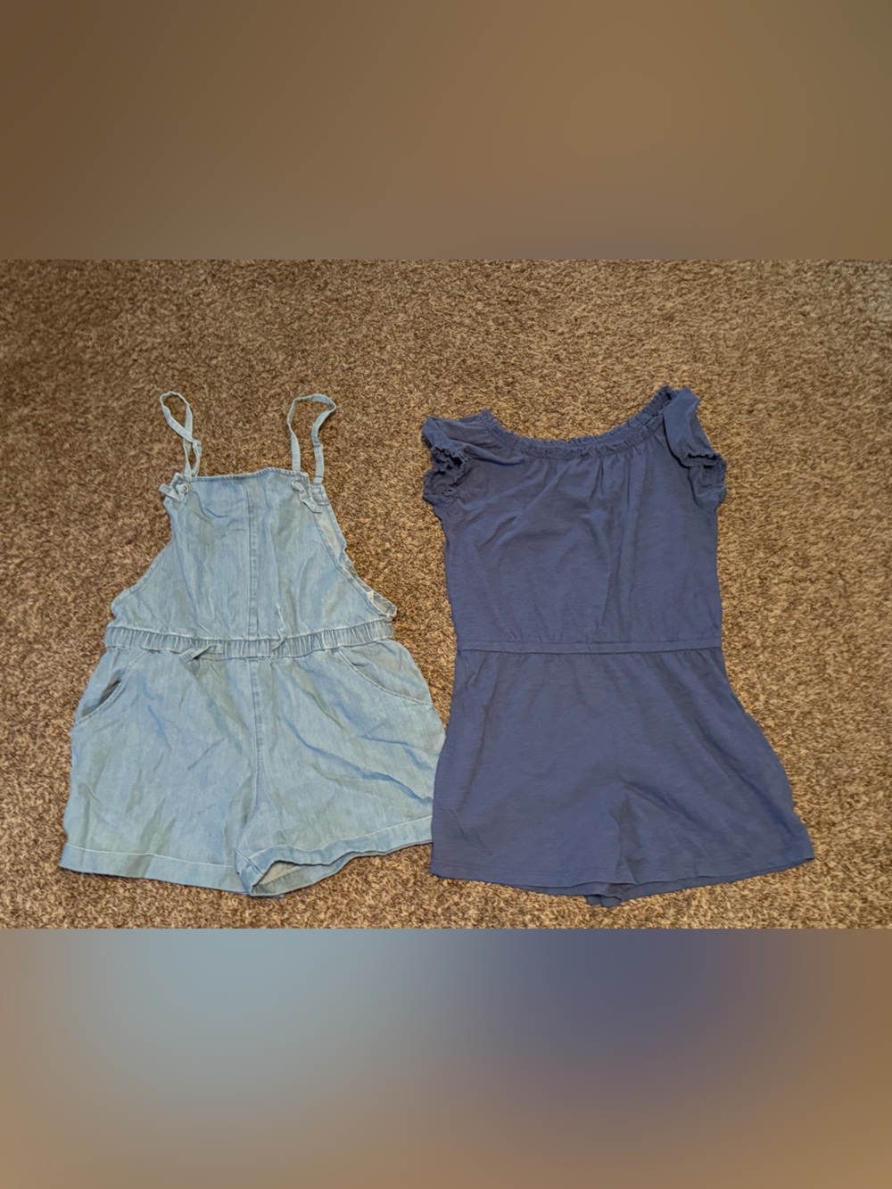 Summer Denim Romper & blue Knit romper